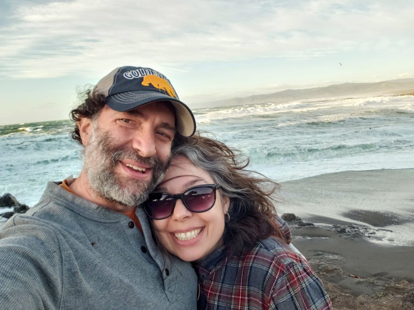 Jeff Novick and Jenna Shaw-Battista together at the beach